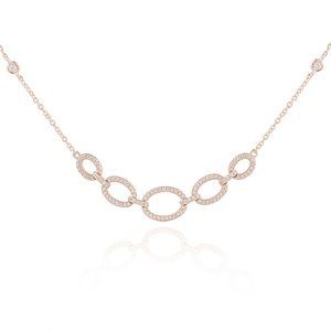 Stunning Sterling Silver Oval Necklace